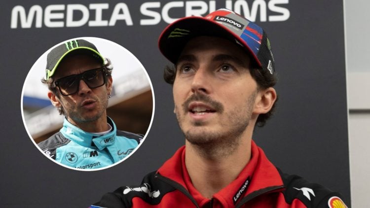 Image of Francesco Bagnaia of Italy and Ducati Lenovo Team speaks with journalists during the media scrums in media center during the MotoGP Of USA...
