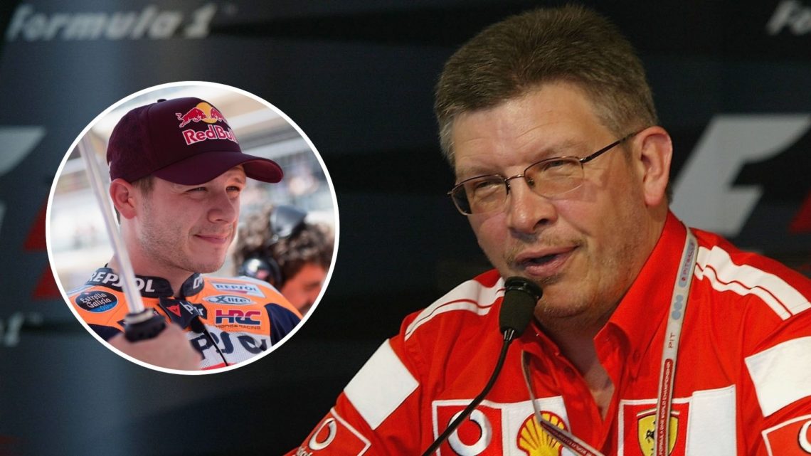 Ross Brawn of Ferrari talk to the press prior to the United States F1 Grand Prix at the Indianapolis Motor Speedway Circuit. Inset, Stefan Bradl.