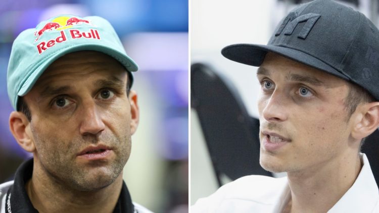LCR Honda rider Johann Zarco and factory Honda rider Luca Marini speak to the media.