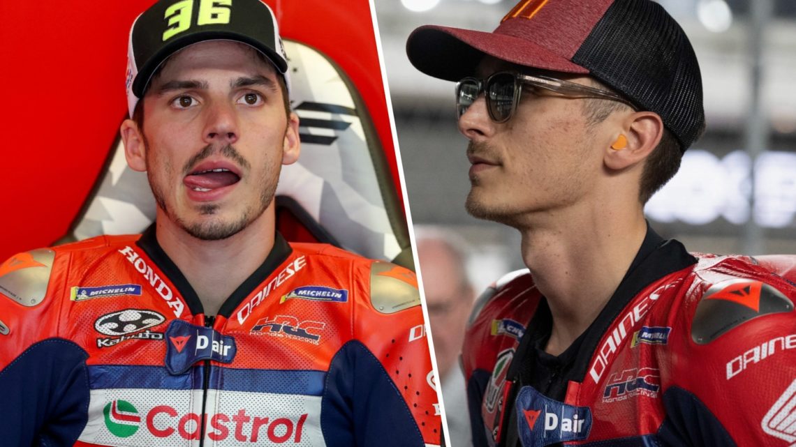 Honda riders Joan Mir and Luca Marini before the 2025 MotoGP Grand Prix of the Americas and Qatar