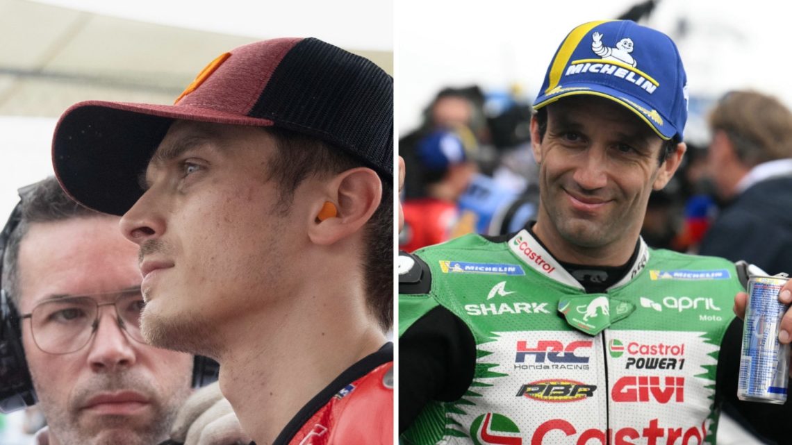 Split image of Luca Marini (L) and Johann Zarco (R)