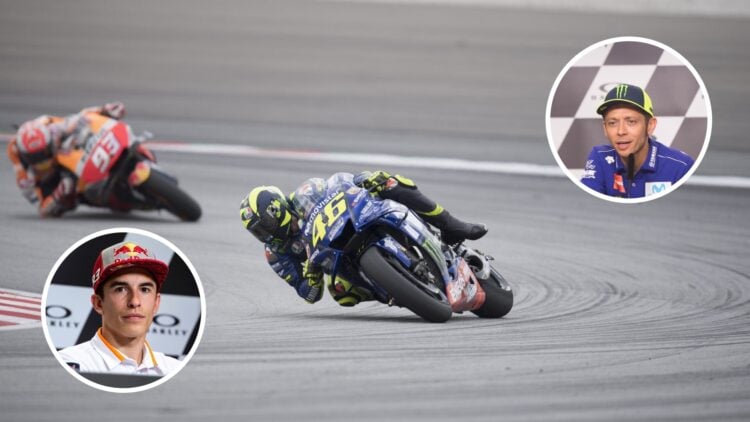 Marc Marquez rides his Honda bike during the 2018 MotoGP season