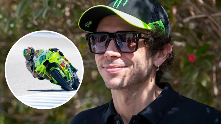 Valentino Rossi at the 8 Hours of Bahrain, inset VR46 rider Franco Morbidelli