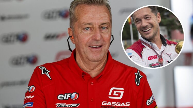 Herve Poncharal of KTM Tech3 and Lucio Cecchinello of MotoGP's LCR Honda Team