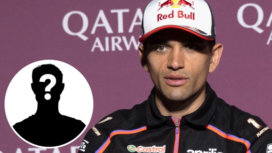 Aprilia rider Jorge Martin speaks to the media at the 2025 MotoGP Qatar Grand Prix