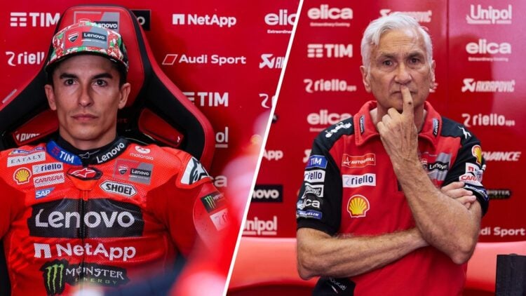 Marc Marquez and Davide Tardozzi of Ducati during the 2025 MotoGP season