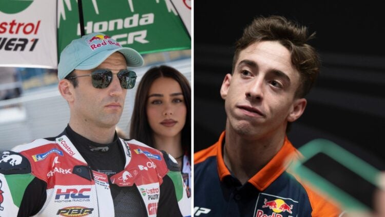 Split image of LCR Honda rider Joahnn Zarco (L) and KTM rider Pedro Acosta