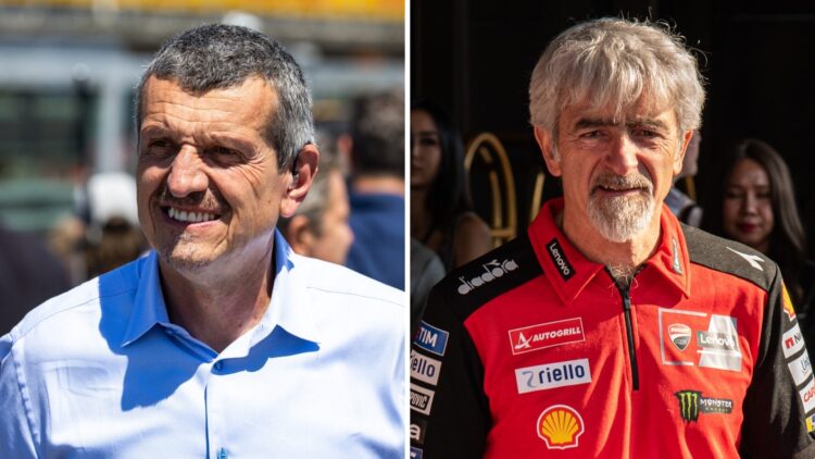 Luigi Dall'Igna of Ducati's MotoGP team and Guenther Steiner