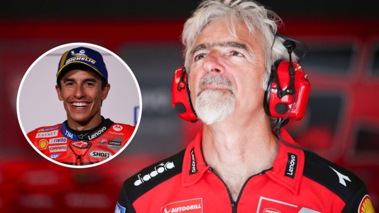 Luigi Dall'Igna and Marc Marquez of Ducati during the 2025 MotoGP season