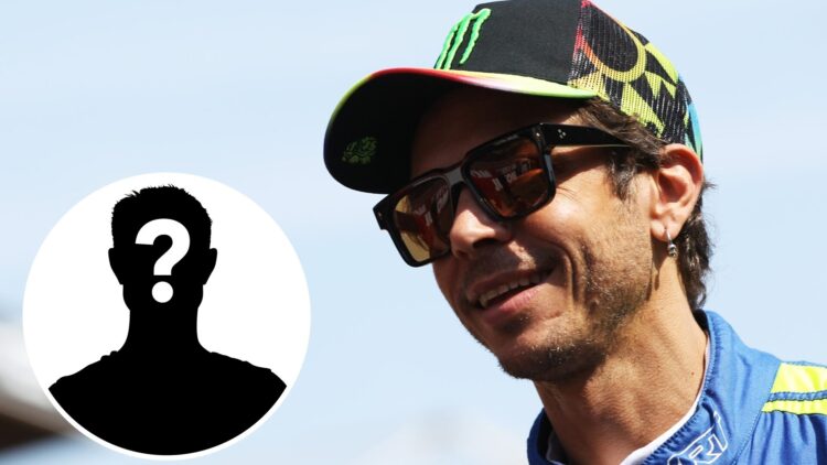 MotoGP legend Valentino Rossi before the 2025 24 Hours of Le Mans, inset Mystery rider
