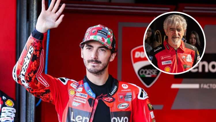 Francesco Bagnaia and Luigi Dall'Igna of Ducati during the 2025 MotoGP season