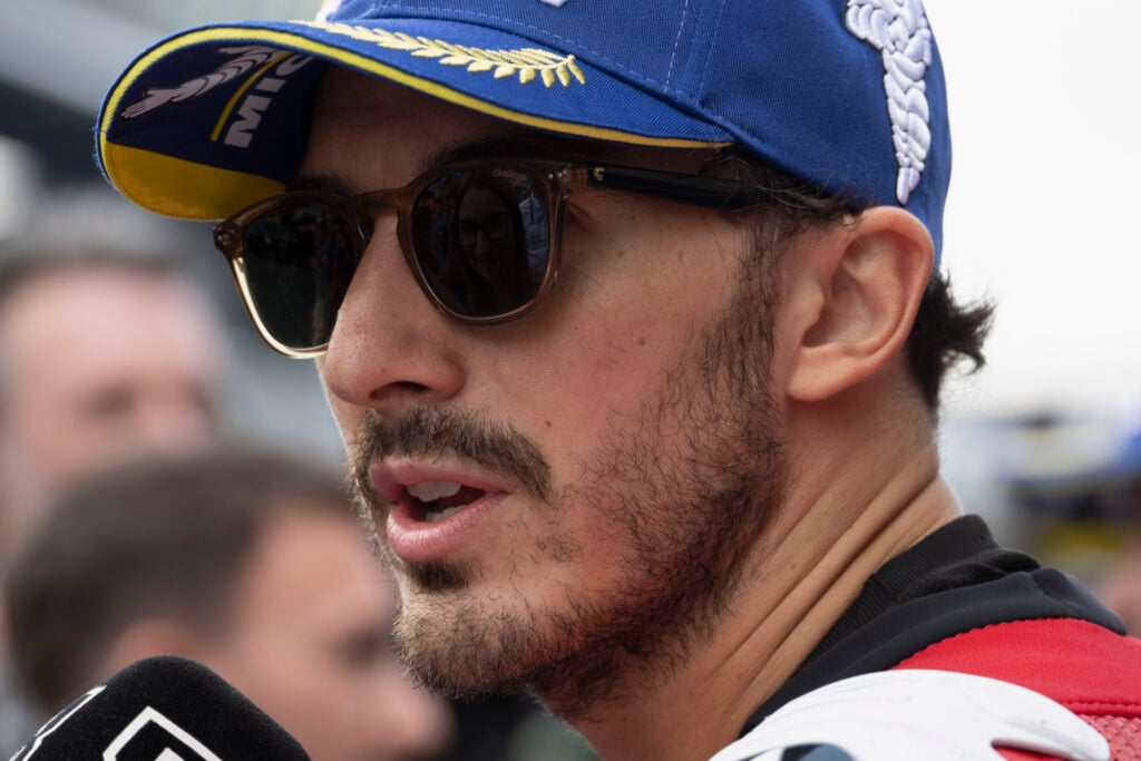 Francesco Bagnaia of Ducati speaks in an interview