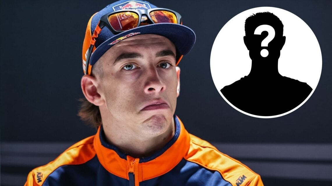 KTM rider Pedro Acosta speaks to the media at the 2025 MotoGP Czech Grand Prix, inset Mystery