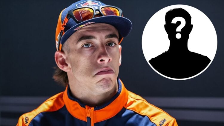 KTM rider Pedro Acosta speaks to the media at the 2025 MotoGP Czech Grand Prix, inset Mystery