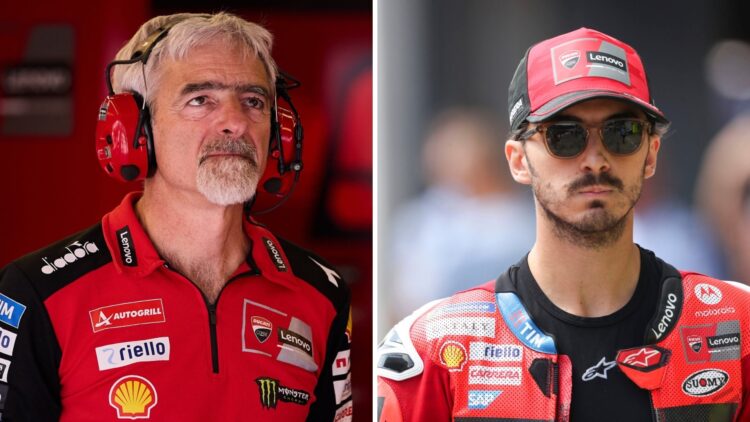 Francesco Bagnaia and Luigi Dall'Igna of Ducati during the 2025 MotoGP season