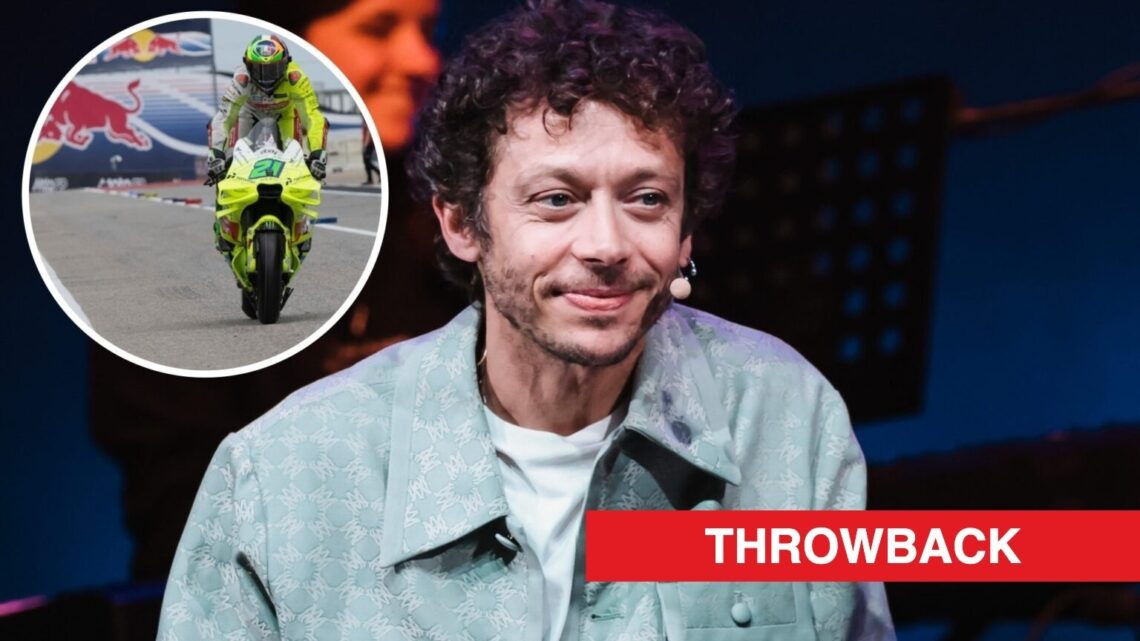 Valentino Rossi attends the recording of the PoretCast, inset VR46 rider Franco Morbidelli