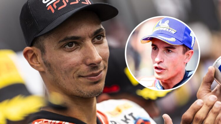 Toprak Razgatlioglu of ROKiT BMW Motorrad and Marc Marquez of Ducati in 2025