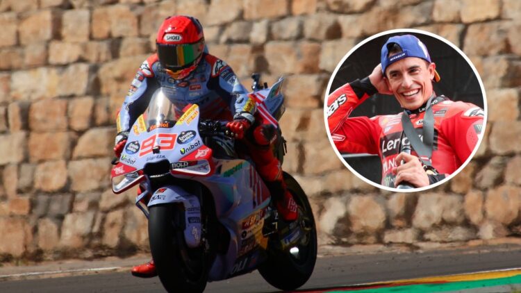 Marc Marquez of Gresini Racing in 2024 and Ducati during the 2025 MotoGP season