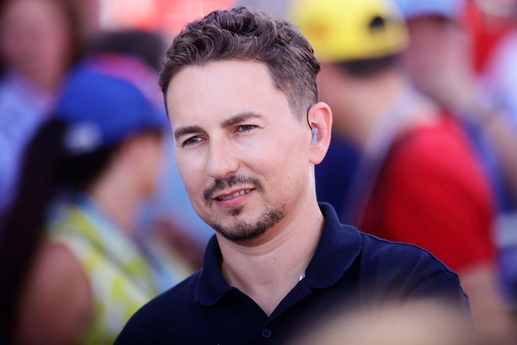 MotoGP legend Jorge Lorenzo pictured during the 2024 Grand Prix of Aragon