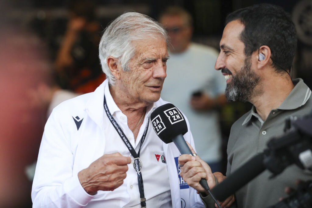 MotoGP icon Giacomo Agostini speaks to DAZN at Assen before the Dutch Grand Prix