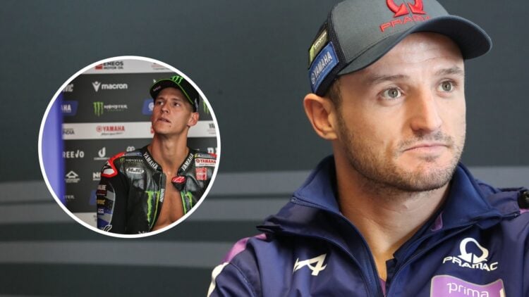 Jack Miller of Pramac Racing and Fabio Quartararo of Yamaha during the 2025 MotoGP season