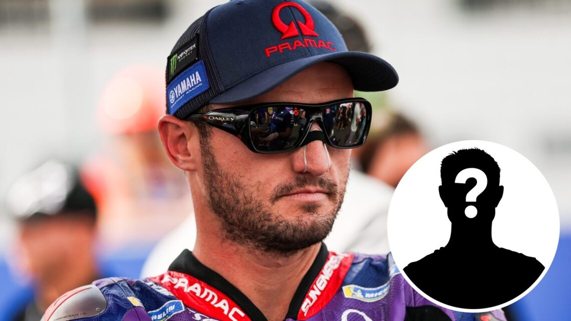 Jack Miller of Pramac Racing at the 2025 Hungarian Grand Prix, inset Mystery rider