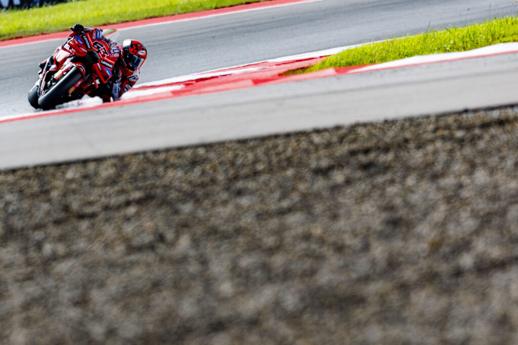 Ducati rider Francesco Bagnaia on track during the Mandalika Sprint at the 2025 MotoGP Indonesian Grand Prix
