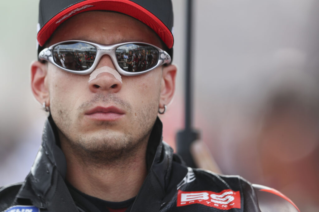 Marco Bezzecchi of Aprilia before the Sprint race at the 2025 Indonesian Grand Prix