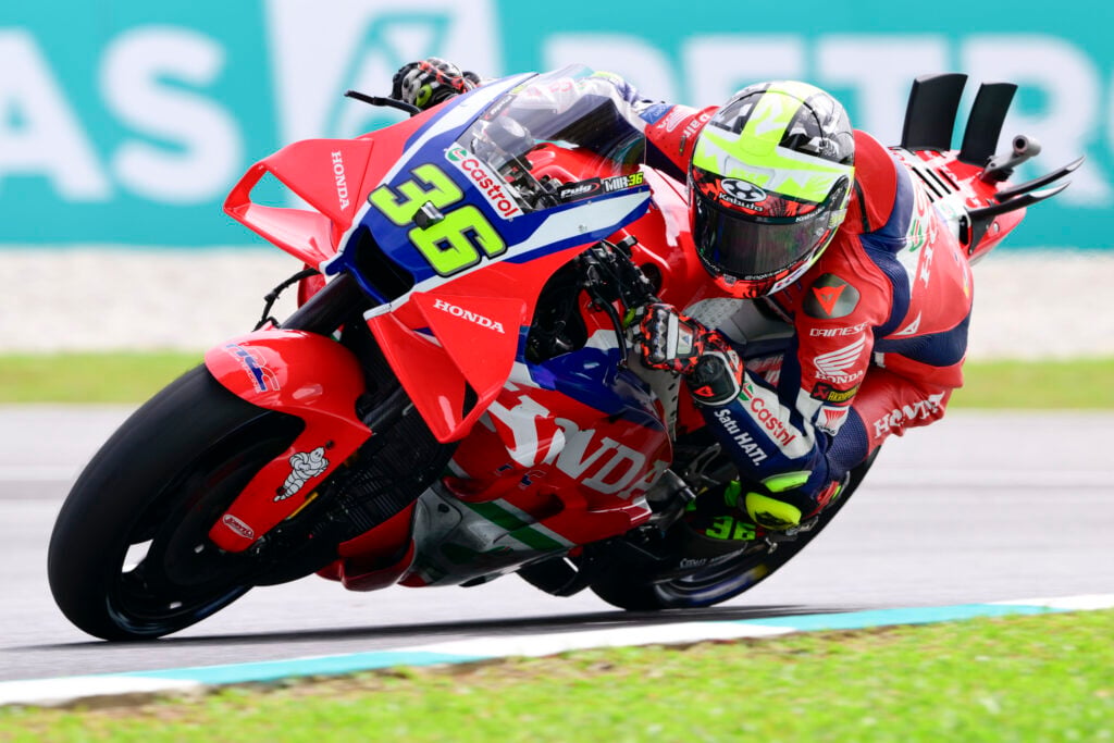 Honda rider Joan Mir during qualifying for the 2025 MotoGP Malaysian Grand Prix