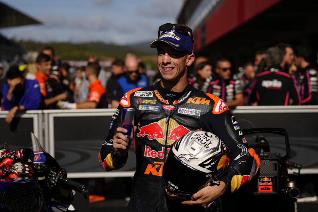 Pedro Acosta of KTM after qualifying at the 2025 Portuguese Grand Prix