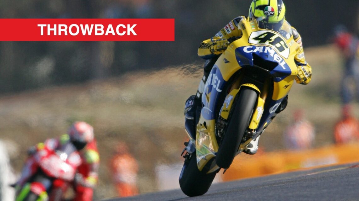 Yamaha rider Valentino Rossi on track during the 2006 MotoGP Portuguese Grand prix at Estoril