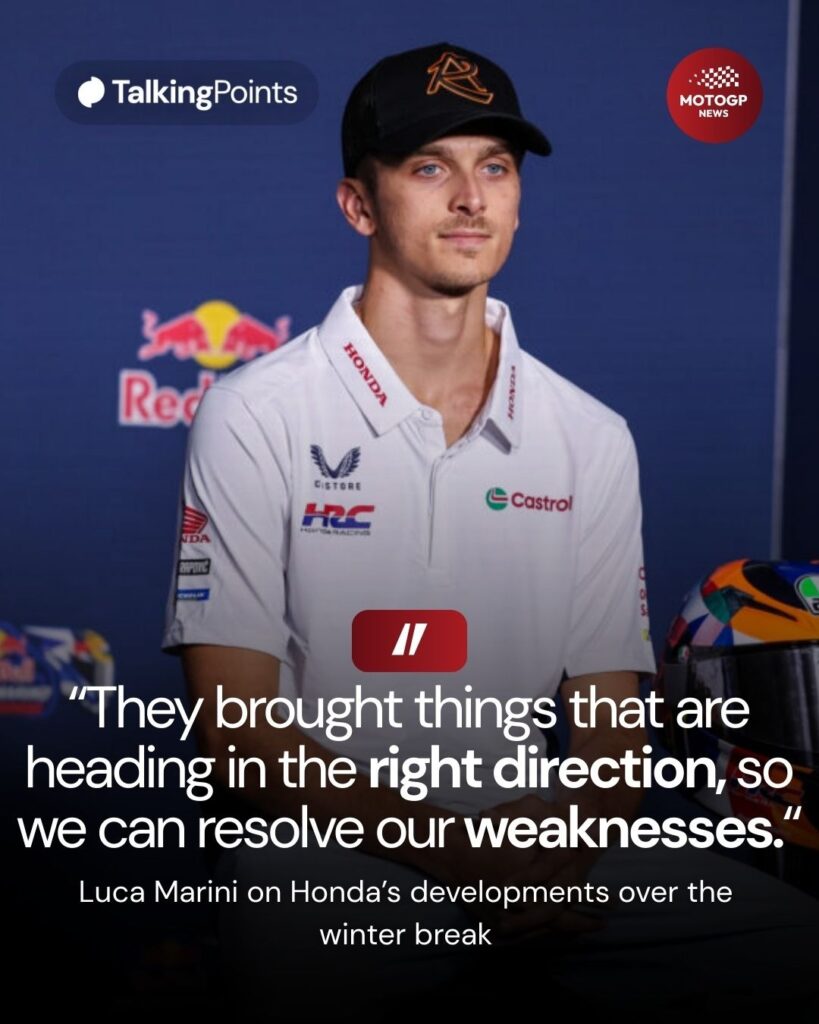 Luca Marini of Honda speaks in the San Marino Grand Prix press conference