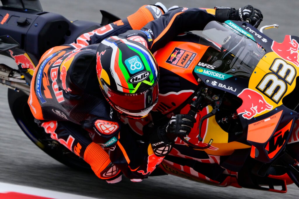 KTM rider Brad Binder on track during practice for the 2026 MotoGP Catalan Grand Prix