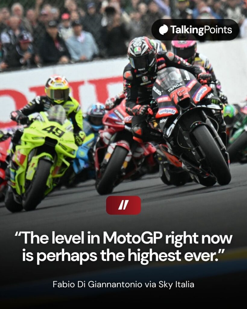 Marco Bezzecchi leading the MotoGP grid at the 2026 French Grand Prix.