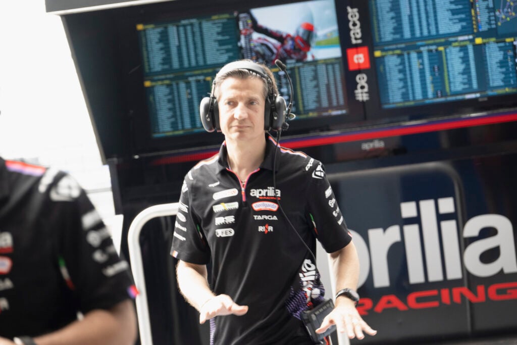 Aprilia sports director Massimo Rivola during free practice of the Thai Grand Prix.