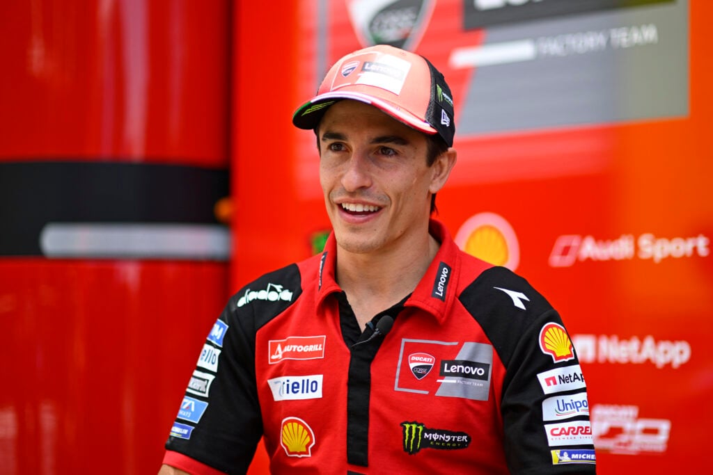 Ducati rider Marc Marquez in the paddock at the 2026 Hungarian Grand Prix