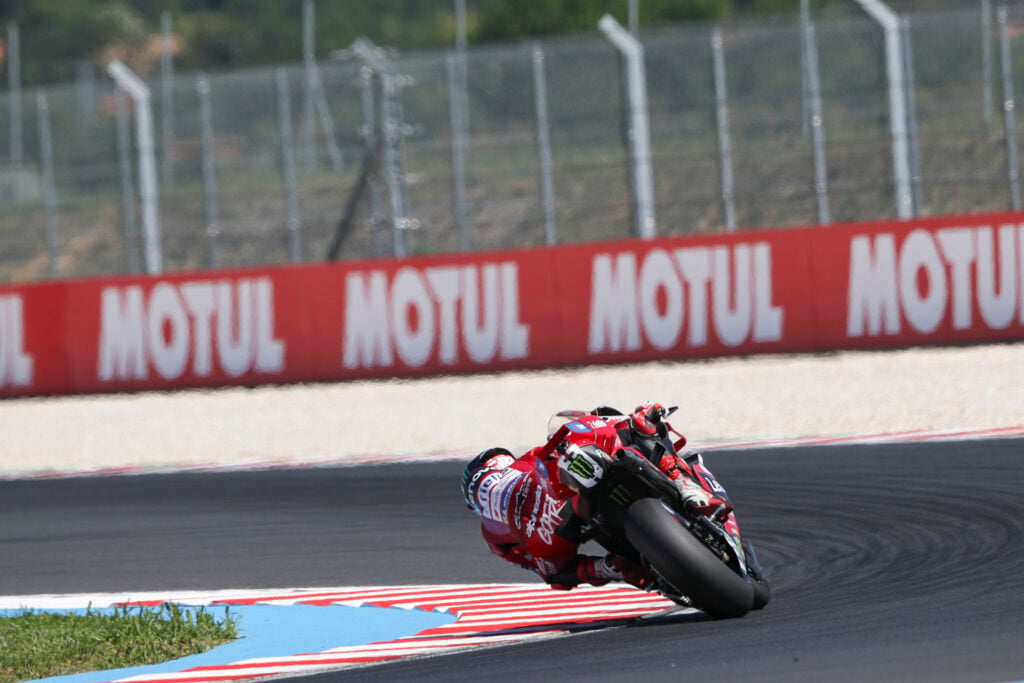 Ducati rider Francesco Bagnaia is on track during qualifying for the 2026 MotoGP Hungarian Grand Prix.