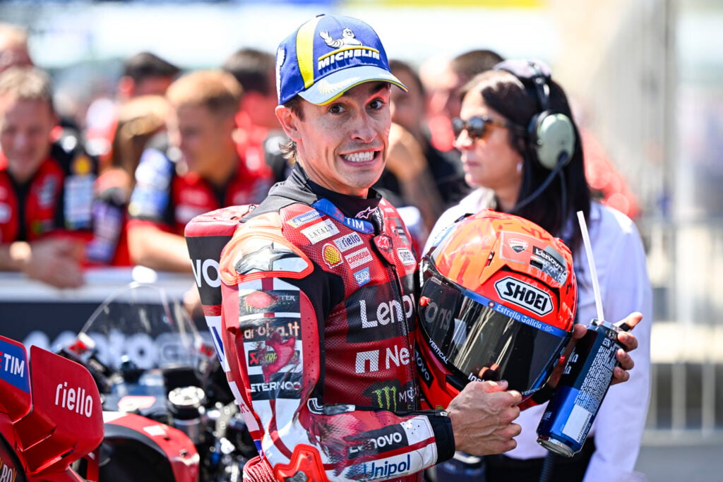 Ducati's Marc Marquez in Park Ferme for 2026 Hungarian Grand Prix