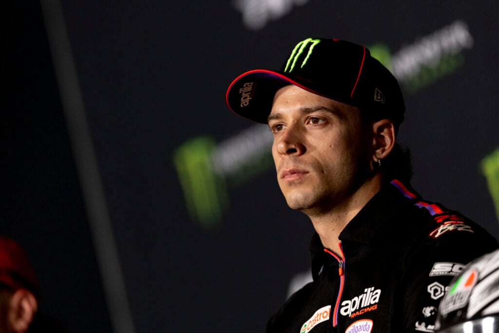 Aprilia's Marko Beszczy at the Czech Grand Prix press conference
