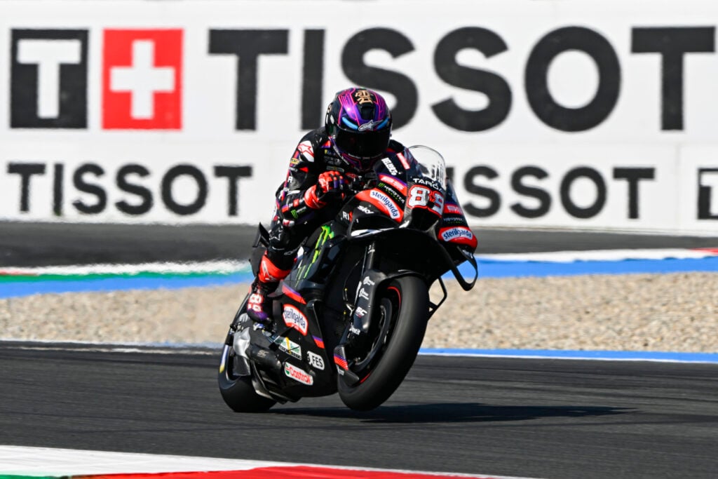 Aprilia rider Jorge Martin on track during practice at the 2026 MotoGP Dutch Grand Prix
