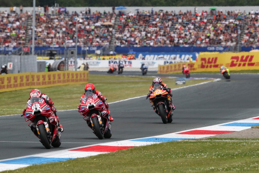 Ducati's Francesco Bagnaia is on board in qualifying for the Dutch Grand Prix.