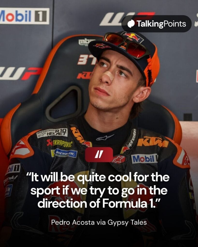 Pedro Acosta sits in the KTM box at the 2025 Hungarian Grand Prix.