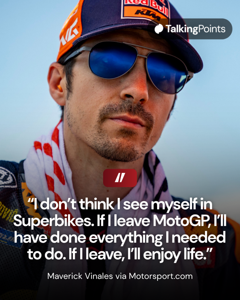 KTM Tech3 rider Maverick Vinales looks on from the grid ahead of the 2026 MotoGP Hungarian Grand Prix