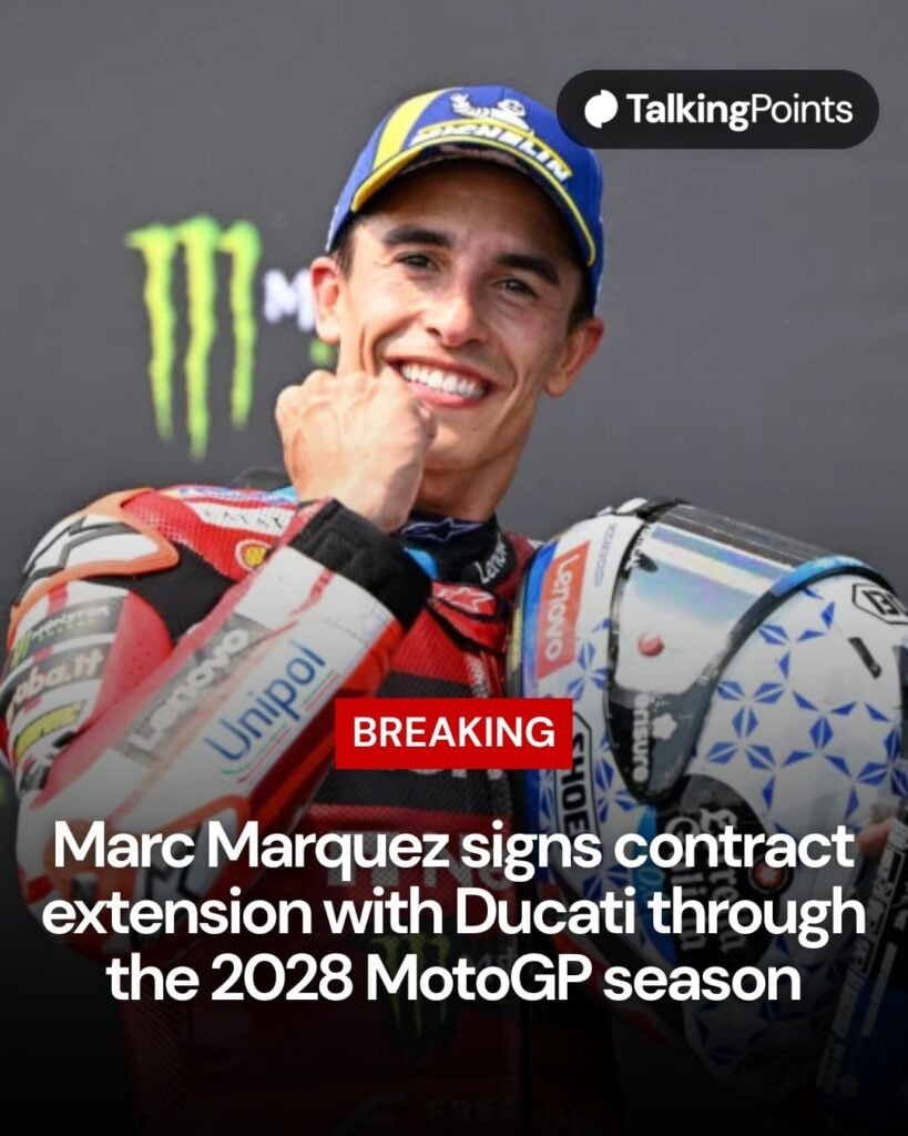 Ducati rider Marc Marquez after winning the Czech Grand Prix.