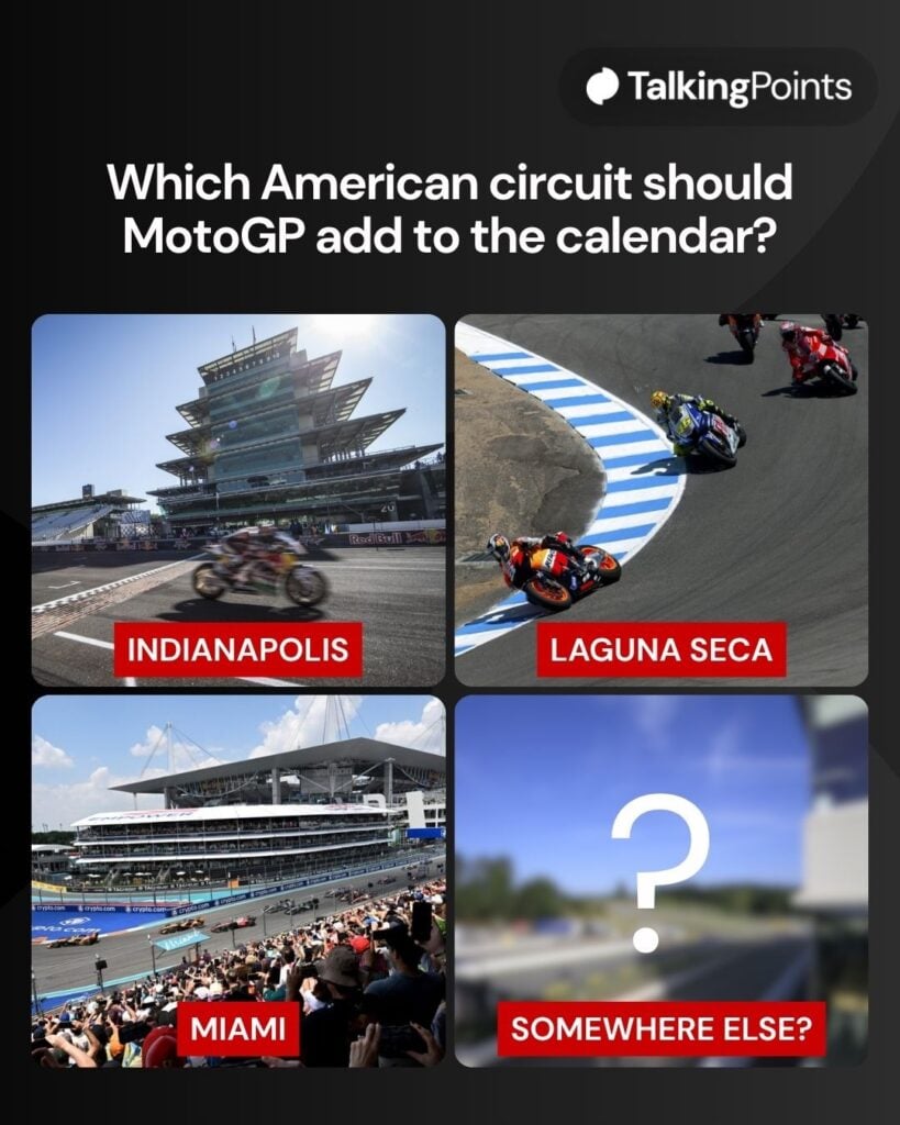 Stefan Bradl rode his LCR Honda MotoGP bike at the 2012 United States Grand Prix, Dani Pedrosa at the 2009 United States Grand Prix, the 2026 Miami Grand Prix, led by McLaren's Lando Norris, during laps 11 and 12 at Road Atlanta.