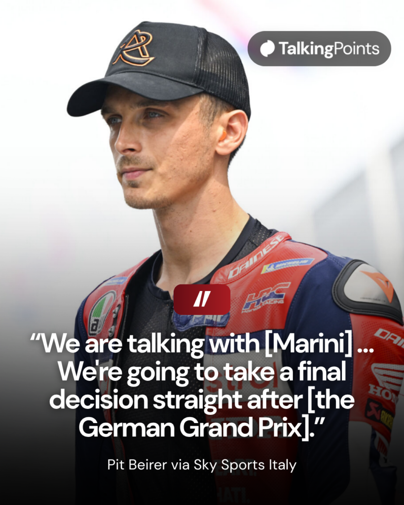 Luca Marini walking through the MotoGP paddock at the 2026 Dutch Grand Prix.