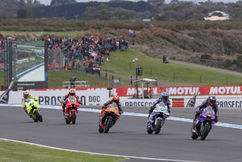 Pramac's Jack Miller on track during the 2025 MotoGP Australian Grand Prix at Phillip Island