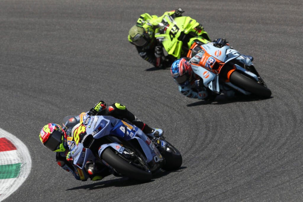 Gresini rider Fermin Aldeguer on track during the 2026 F1 Italian Grand Prix