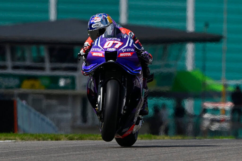 Pramac Yamaha rider Toprak Razgatlioglu on track during FP1 at the 2026 MotoGP German Grand Prix