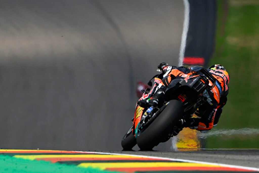KTM rider Brad Binder on track during FP1 at the 2026 MotoGP German Grand Prix